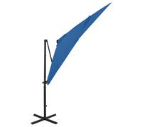vidaXL Parapluie avec éclairage LED 250 cm bleu azur