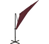 vidaXL Parapluie avec éclairage LED 250 cm rouge bordeaux