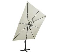 vidaXL Parapluie avec éclairage LED 300 cm blanc sable