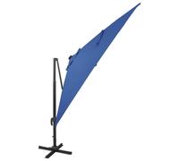 vidaXL Parapluie avec éclairage LED 300 cm bleu azur