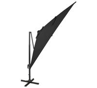 vidaXL Parapluie avec éclairage LED 300 cm noir
