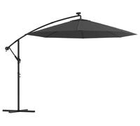 vidaXL Parapluie avec éclairage LED et mât en acier 300 cm Anthracite