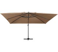 vidaXL Parapluie avec éclairage LED Mât en aluminium 400x300 cm Taupe