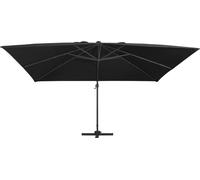 vidaXL Parapluie avec lampes LED et mât en aluminium 400x300 cm noir