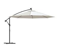 vidaXL Parapluie avec lampes LED et mât métallique 350 cm sable