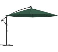 vidaXL Parapluie avec lampes LED et mât métallique 350 cm Vert