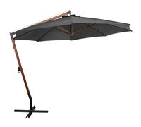 vidaXL Parapluie avec mât Anthracite 3,5x2,9 m Sapin massif
