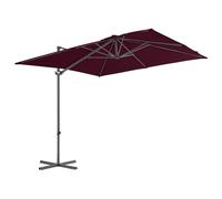 vidaXL Parapluie avec mât en acier 250x250 cm rouge bordeaux