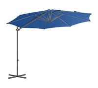 vidaXL Parapluie avec mât en acier 300 cm bleu azur