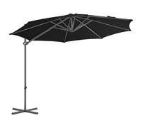 vidaXL Parapluie avec mât en acier 300 cm noir