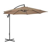 vidaXL Parapluie avec mât en acier 300 cm Taupe