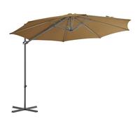vidaXL Parapluie avec mât en acier 300 cm Taupe
