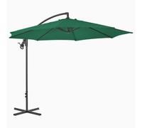 vidaXL Parapluie avec mât en acier 300 cm vert