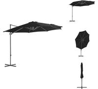 vidaXL Parapluie avec mât en acier noir 300 cm - Parasols & ombrelles