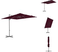 vidaXL Parapluie avec mât en acier rouge bordeaux 250x250 cm - Parasols & Protection solaire