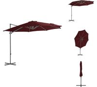 vidaXL Parapluie avec mât en acier rouge bordeaux 300 cm - Parasols & ombrelles