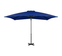vidaXL Parapluie avec mât en aluminium 250x250 cm bleu azur