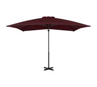 vidaXL Parapluie avec mât en aluminium 250x250 cm rouge bordeaux