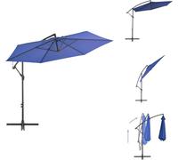 vidaXL Parapluie avec mât en aluminium 300 cm Bleu - Parasols & ombrelles