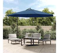 vidaXL Parapluie avec mât en aluminium 350 cm bleu