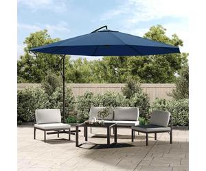 vidaXL Parapluie avec mât en aluminium 350 cm bleu