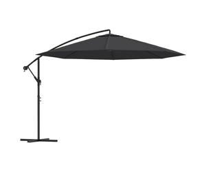 vidaXL Parapluie avec mât en aluminium 350 cm noir