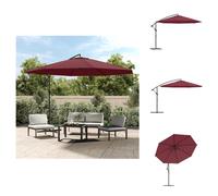 vidaXL Parapluie avec mât en aluminium 350 cm rouge bordeaux - Parasols & Protection solaire