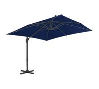 vidaXL Parapluie avec mât en aluminium 3x3 cm bleu azur
