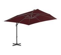 vidaXL Parapluie avec mât en aluminium 400x300 cm rouge bordeaux