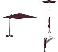 vidaXL Parapluie avec mât en aluminium rouge bordeaux 250x250 cm - Parasols & Protection solaire