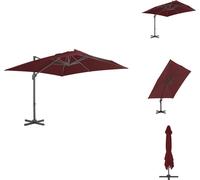 vidaXL Parapluie avec mât en aluminium rouge bordeaux 400x300 cm - Parasols & Protection solaire