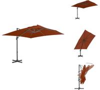 vidaXL Parapluie avec mât en aluminium Terracota-Rouge 300x300 cm - Parasols & Protection solaire