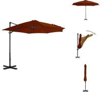 vidaXL Parapluie avec mât en aluminium Terrakotta-Rouge 300 cm - Parasols & Protection solaire