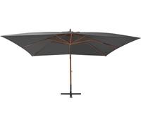 vidaXL Parapluie avec mât en bois 400x300 cm Anthracite