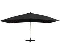 vidaXL Parapluie avec mât en bois 400x300 cm noir