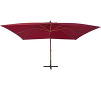 vidaXL Parapluie avec mât en bois 400x300 cm rouge bordeaux