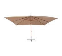 vidaXL Parapluie avec mât en bois 400x300 cm Taupe