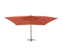 vidaXL Parapluie avec mât en bois 400x300 cm Terracota