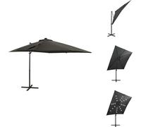 vidaXL Parapluie avec mât et éclairage LED Anthracite 250 cm - Parasols & Protection solaire