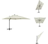 vidaXL Parapluie avec mât et LED sable 300 cm - Parasols & Protection solaire
