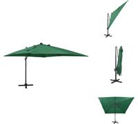 vidaXL Parapluie avec mât et LED Vert 300 cm - Parasols & Protection solaire