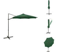 vidaXL Parapluie avec mât et LED Vert 300 cm - Parasols & Protection solaire