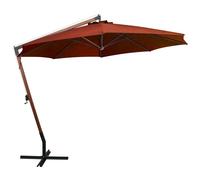 vidaXL Parapluie avec mât Terracota 3,5x2,9 m Sapin massif