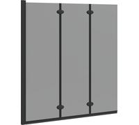 vidaXL Parapluie de douche de salle de bain Noir 130 x 138 cm Verre trempé