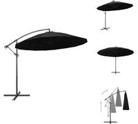 vidaXL Parapluie noir 3 m mât en aluminium - Parasols & ombrelles