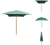 vidaXL Parasol 200x300 cm Barre en bois Vert - Parasols & ombrelles