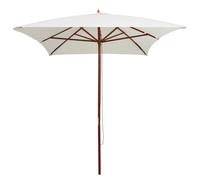 vidaXL Parasol 200x300 cm Mât en bois blanc crème