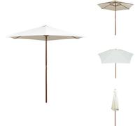vidaXL Parasol 270×270 cm manche en bois blanc crème - Parasols & ombrelles