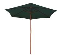 vidaXL Parasol 270 x 270 cm mât en bois vert