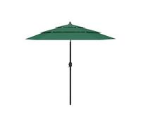 vidaXL Parasol 3-laags met aluminium paal 2,5 m groen313861